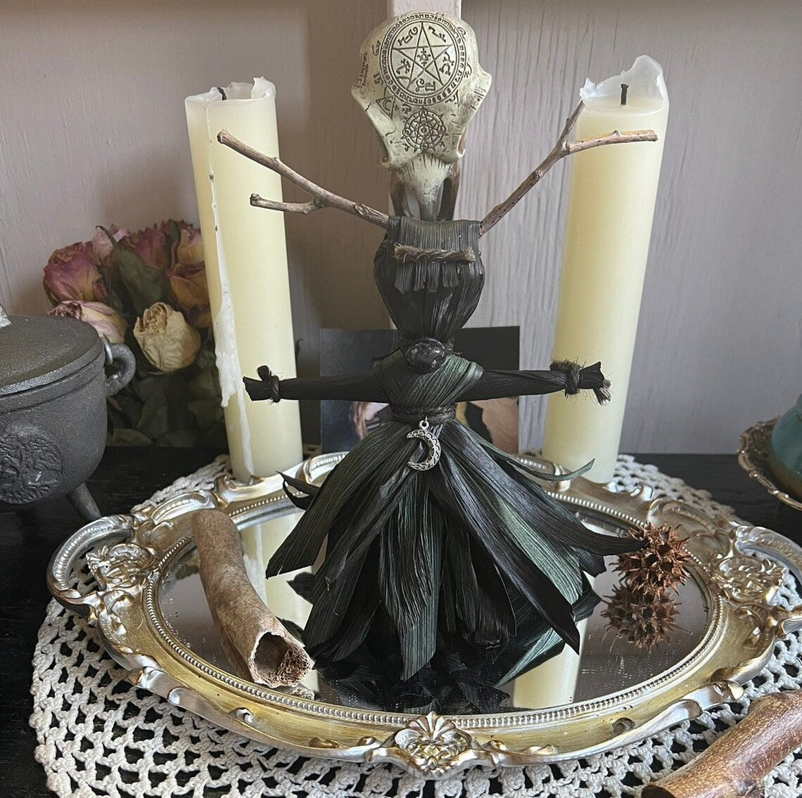 Elen of the Ways Forest Goddess Cornhusk Doll