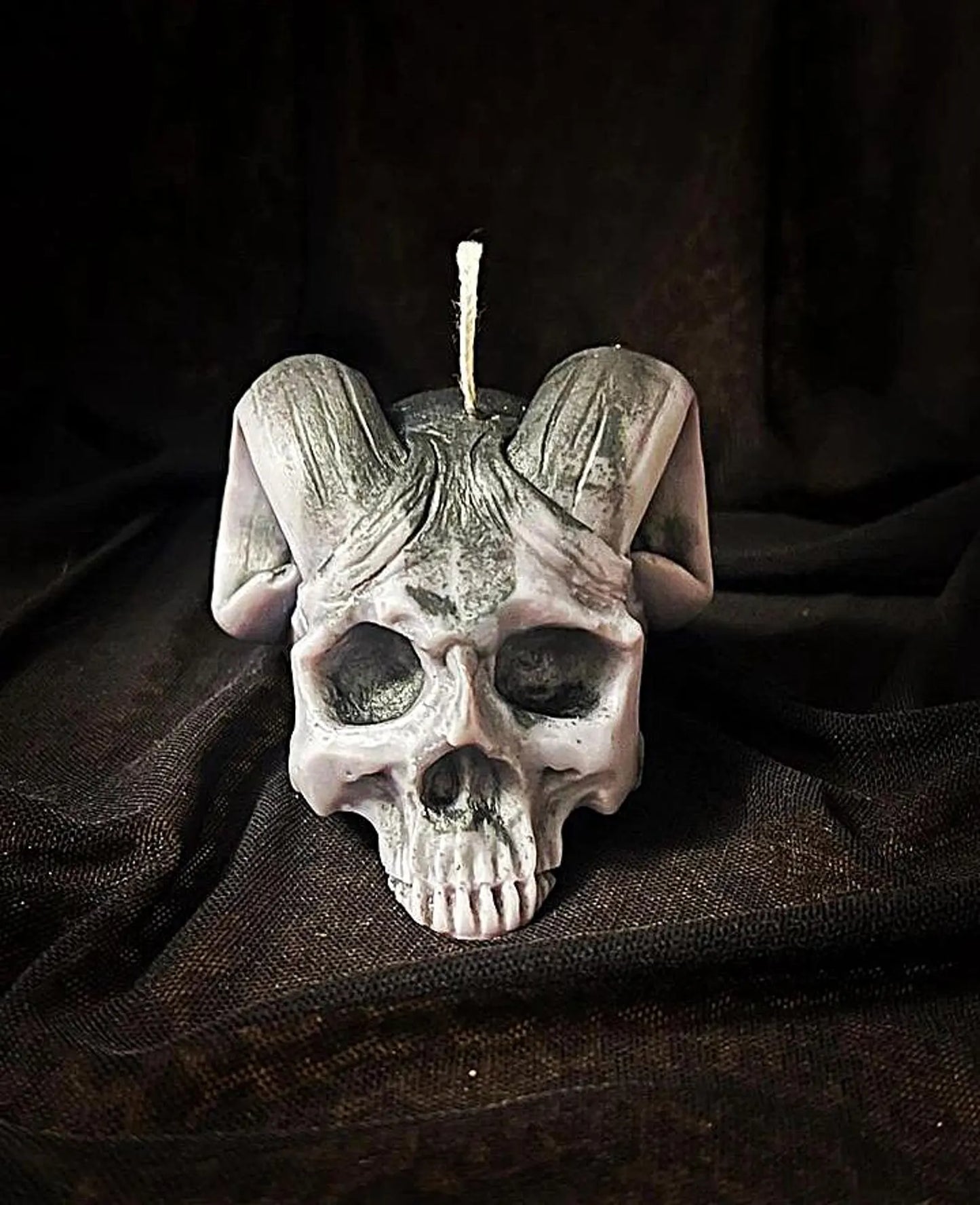 Horned Skull Sculpted Candle