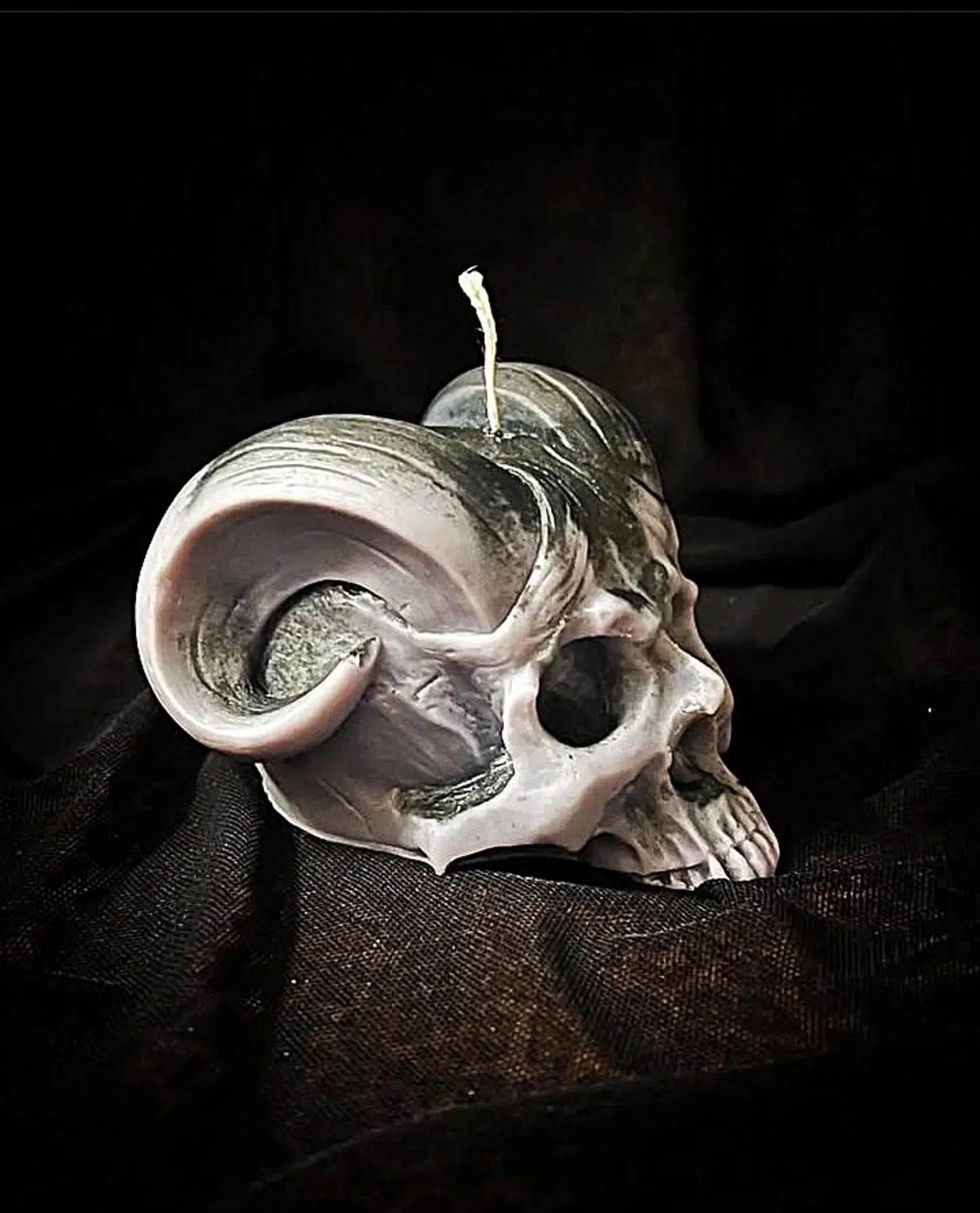 Horned Skull Sculpted Candle