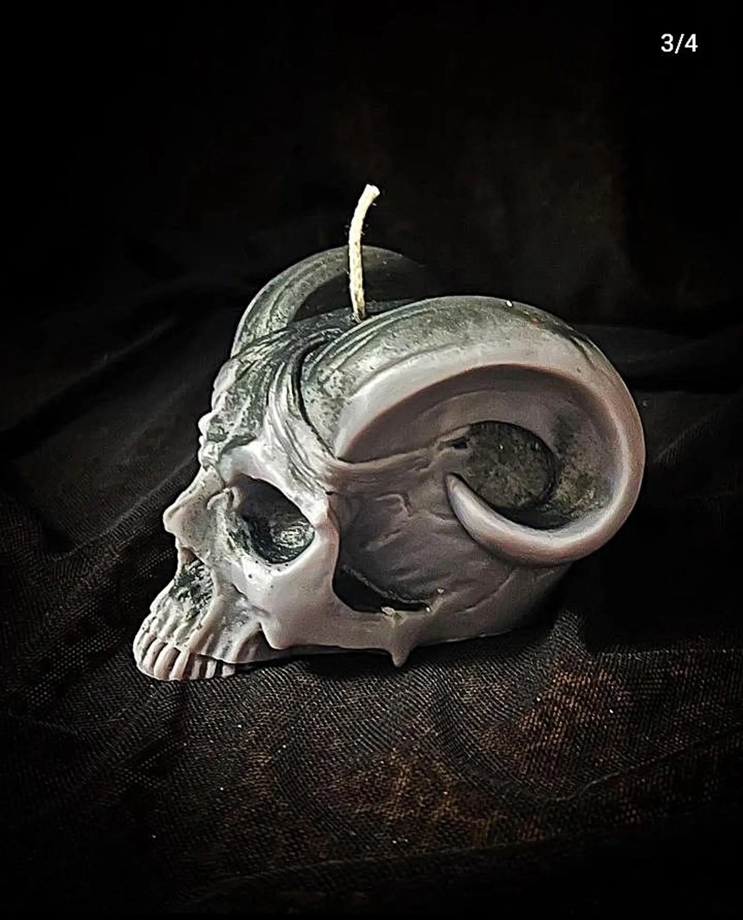 Horned Skull Sculpted Candle
