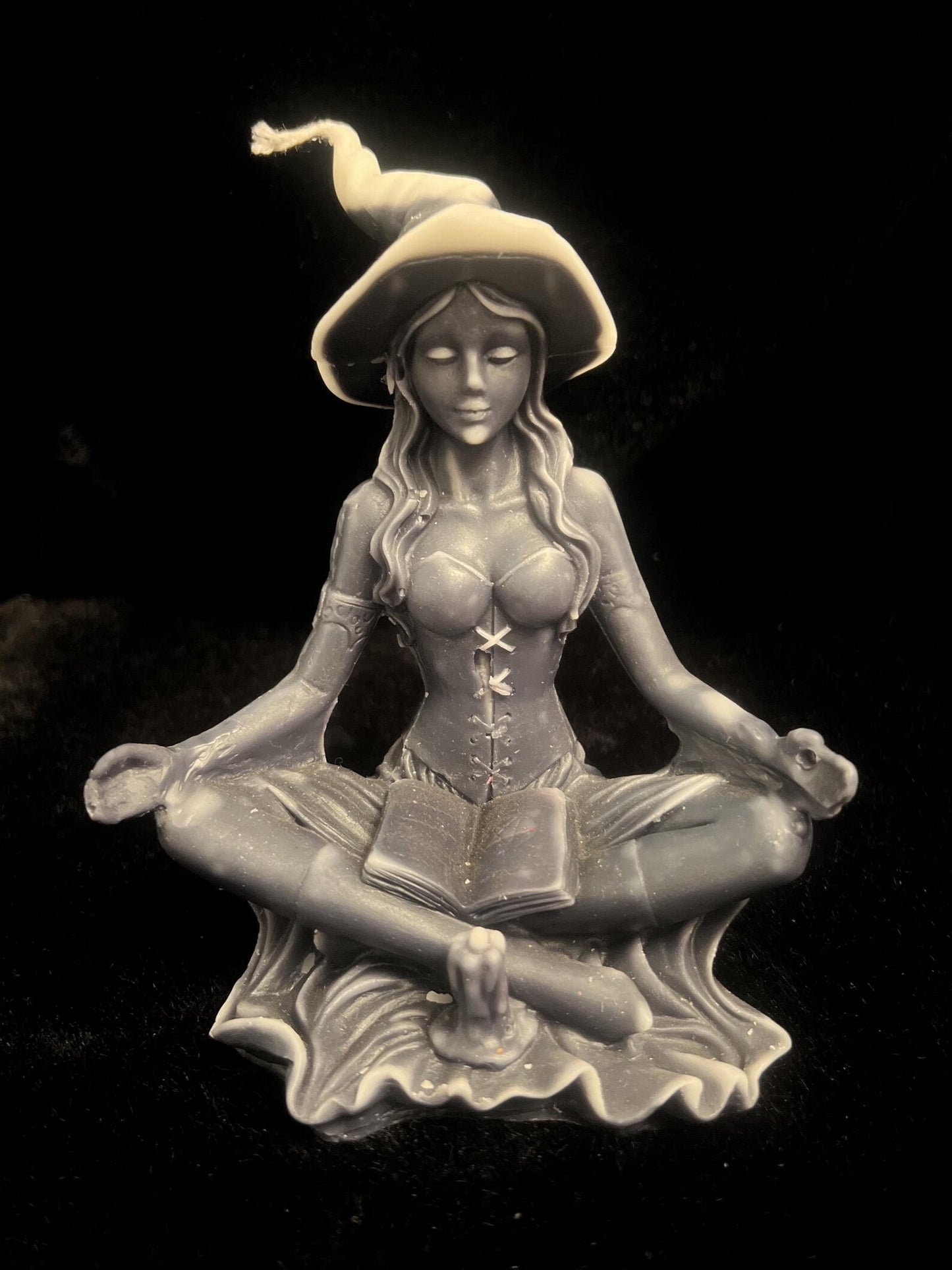 Meditating Witch Sculpted Candle