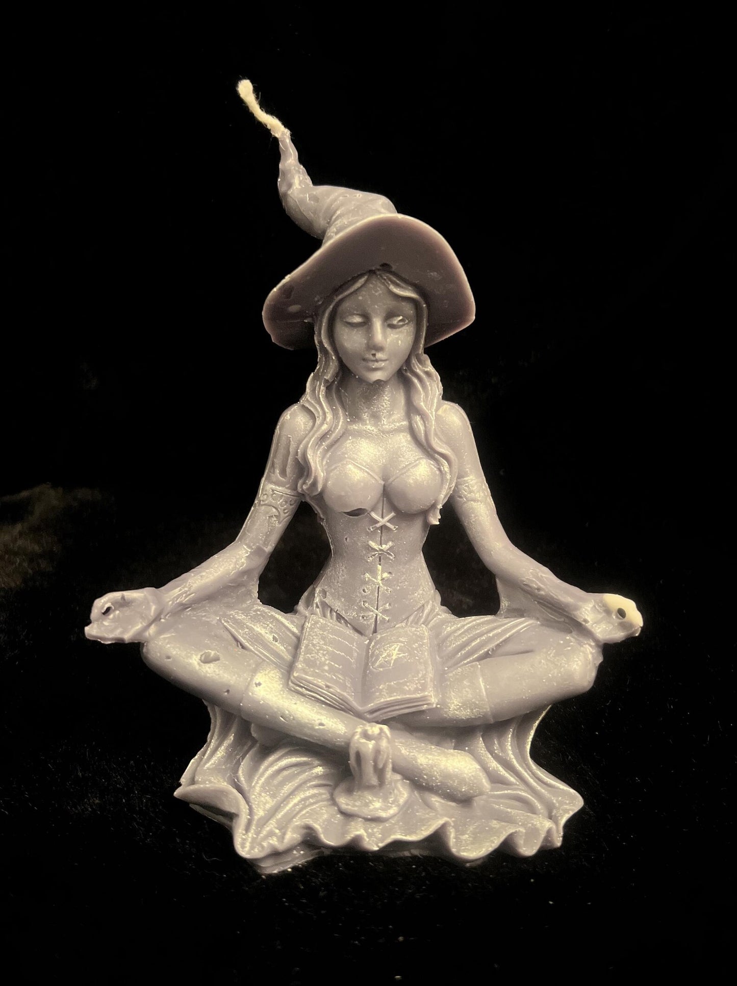 Meditating Witch Sculpted Candle