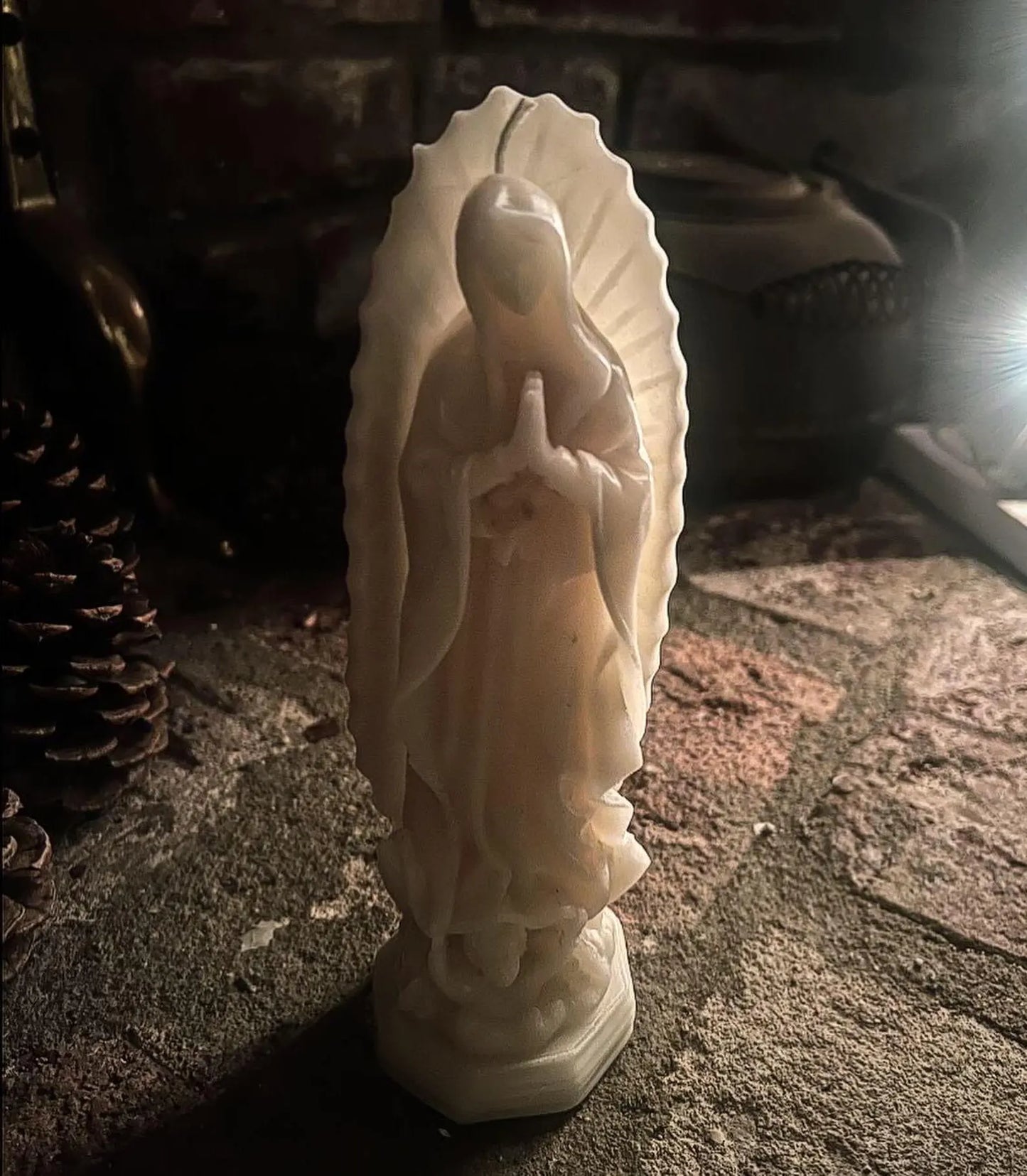 Virgin Mary Sculpted Candle