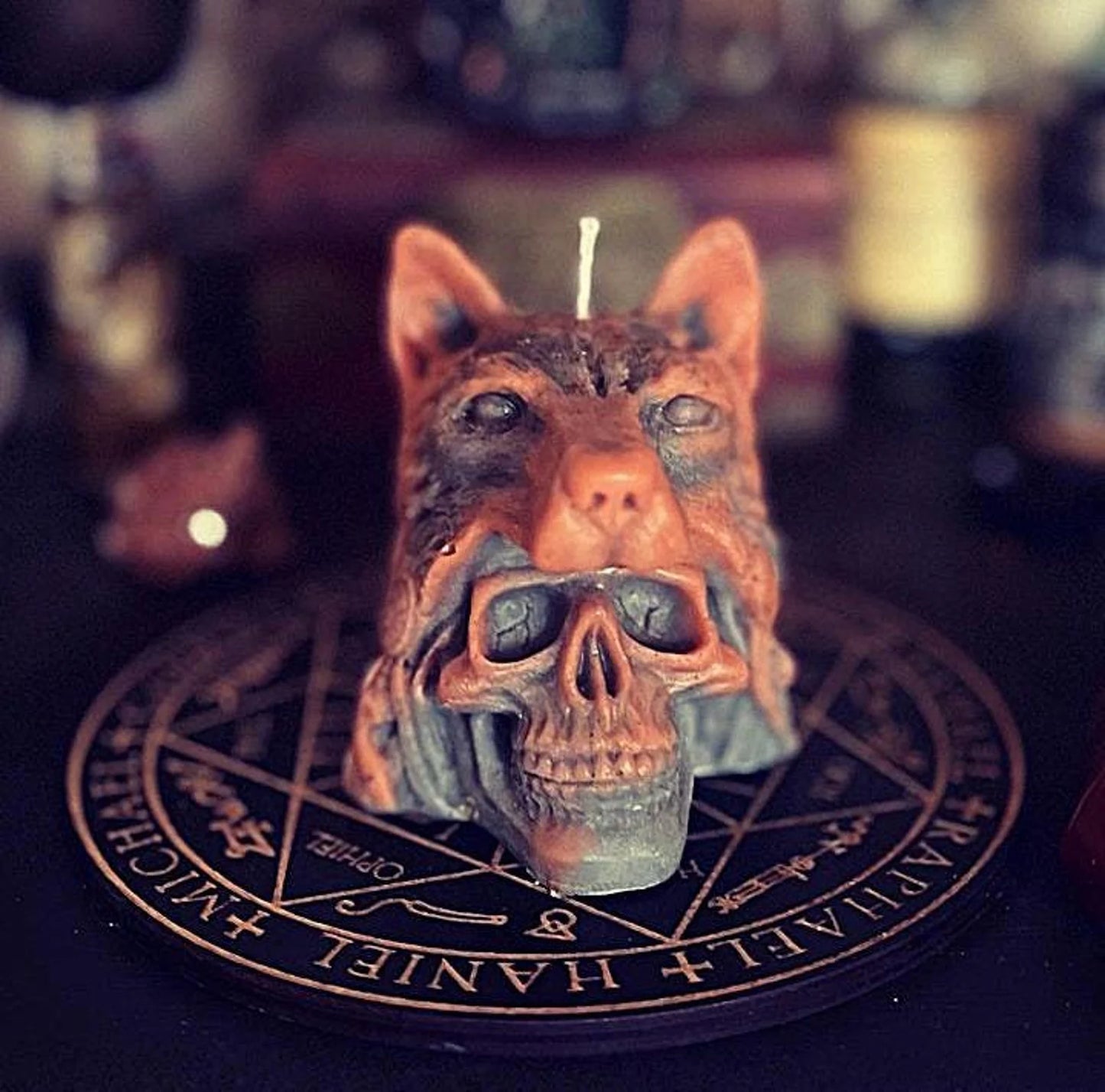 Wolf Skull Sculpted Candle