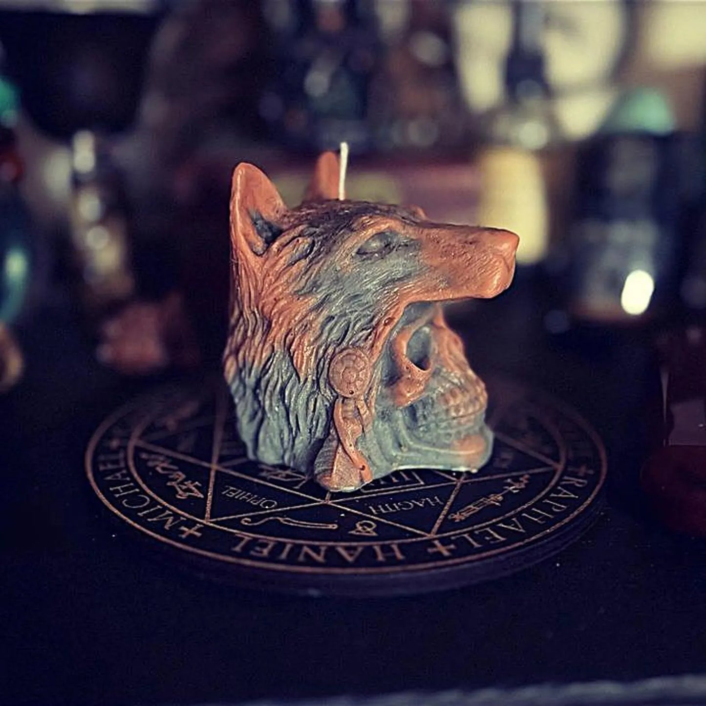 Wolf Skull Sculpted Candle