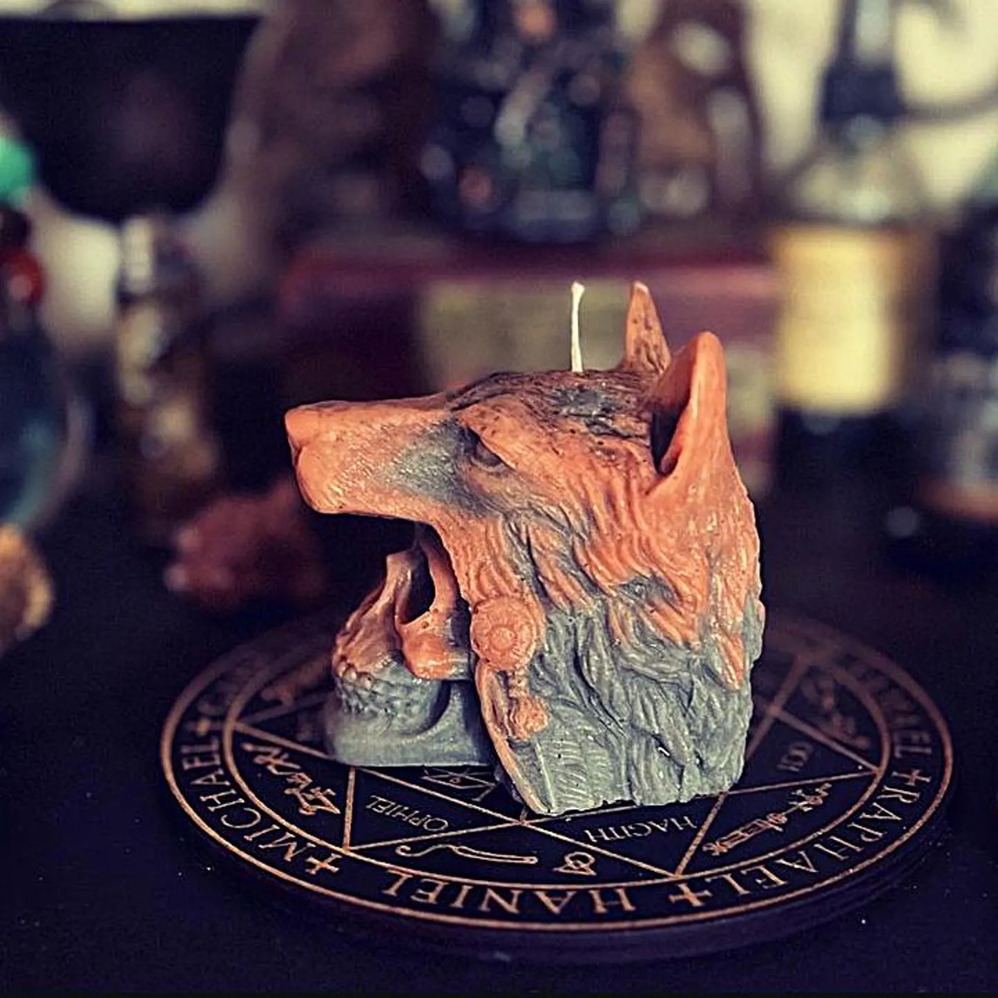 Wolf Skull Sculpted Candle