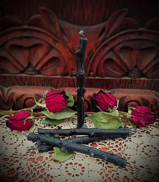 Protective Rose Thorn Sculpted Chime Candles